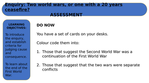 KEY STAGE 3 INTERNATIONAL RELATIONS ENQUIRY LESSONS 11 AND 12