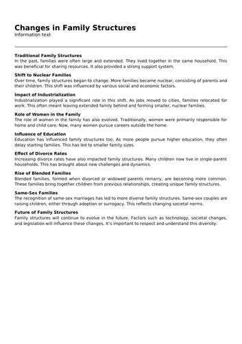 Changes in Family Structures.docx | Teaching Resources