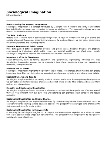 Sociological Imagination.docx | Teaching Resources