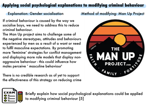 Comp 3 - applying social psychological explanations to modifying crime