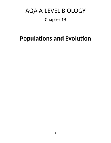 A-Level AQA Biology - Populations and Evolution Workbook