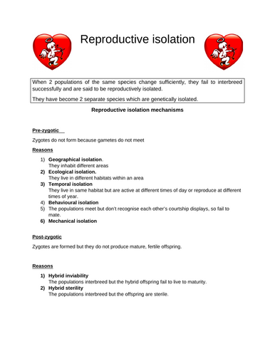 A-Level AQA Biology - Speciation