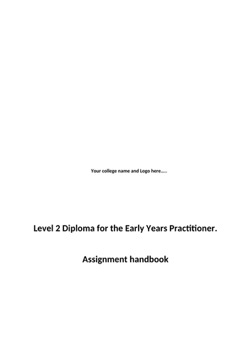 NCFE CACHE Level 2 Diploma for the Early Years Practitioner assignment booklet