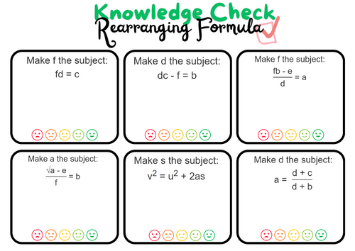 Rearranging Formula | Teaching Resources