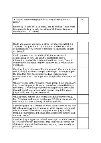 Child Language Development Transcript Analysis 2 | Teaching Resources
