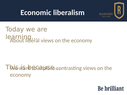 AQA Politics 7152/3 - Liberalism and the economy | Teaching Resources