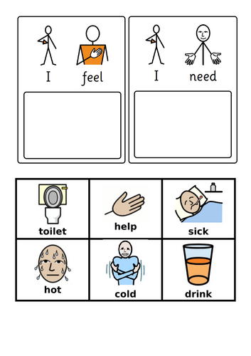 Visual I feel/ I need board and cards | Teaching Resources