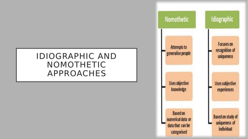 AQA A Level Psychology: Issues and debates: Idiographic and nomothetic ...