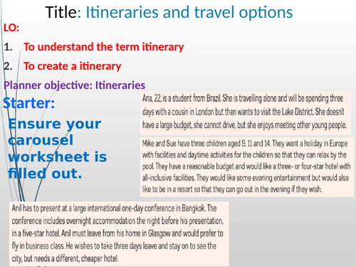 Component 1 Learning aim B - Travel and Tourism BTEC Tech Full set of ...