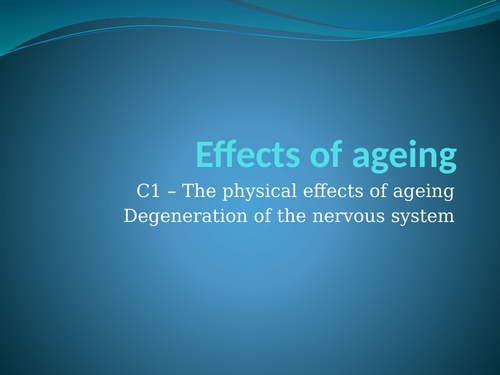 Unit 1 - Human Lifespan Learning Aim C - L3 BTEC Ext Dip in Health and Social Care