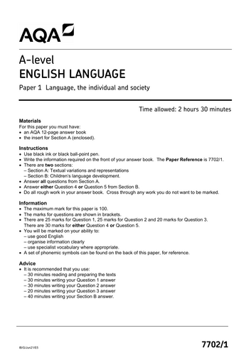 English Language A Level Unseen Texts 6 | Teaching Resources