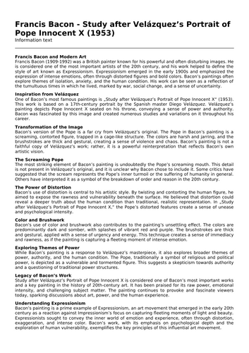 Francis Bacon - Study after Velázquez's Portrait of Pope Innocent X ...