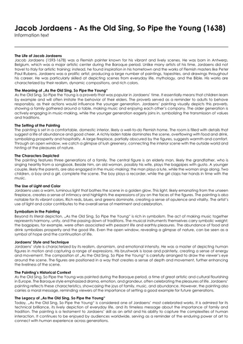 Jacob Jordaens As the Old Sing, So Pipe the Young (1638) Teaching