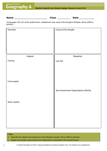 Topic 2: Weather Hazards and Climate Change - Lesson 16 - California and Ethiopia Case Studies