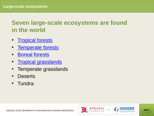 Topic 3: Ecosystems - The World's Ecosystems