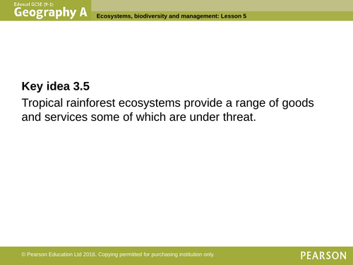 Topic 3: Ecosystems - Lesson 6 - Goods and Services