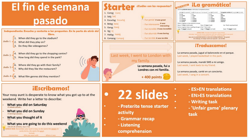 2026 Spanish AQA GCSE Module 1.4 - El fin de semana pasado | Teaching ...