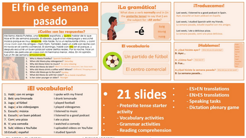 2026 Spanish AQA GCSE Module 1.4 - El fin de semana pasado | Teaching ...