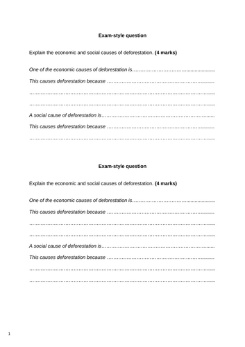 Topic 3: Ecosystems - Lesson 10 - Causes of deforestation