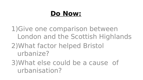 Topic 4: Changing Cities - Lesson 4 - Reasons for Population Distribution