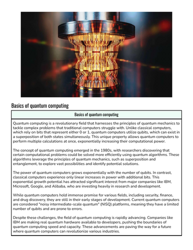 Basics of quantum computing | Teaching Resources