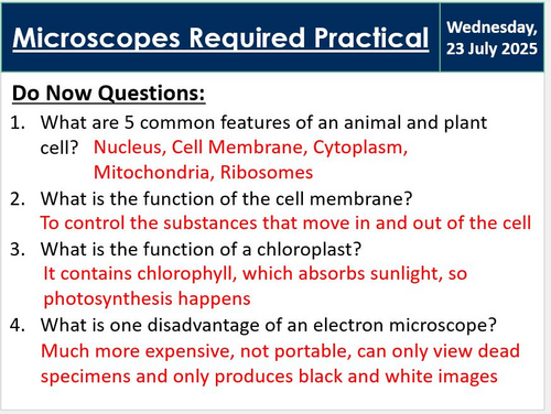 Microscopes Required Practical