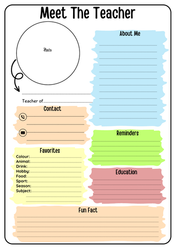 Colorful Meet the Teacher Template | First Day of School | Beginning of ...