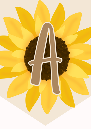 Sunflower Banner/Bunting with all alphabet letters - 3 colour schemes ...