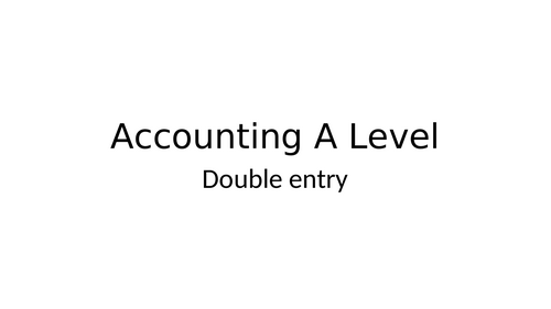 Double entry practice  AQA