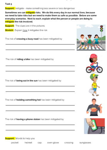 PSHCE cover lesson KS3 & 4 - standalone lesson on managing risk with ...