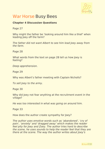 War Horse Complete English Scheme for Y5/6 | Teaching Resources