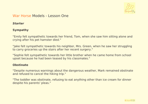War Horse Complete English Scheme for Y5/6 | Teaching Resources