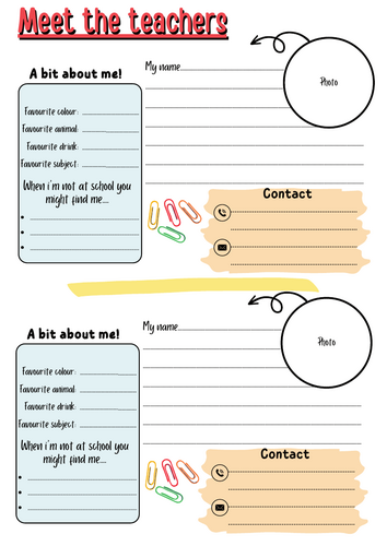 Co-teaching - Meet the Teacher Template / Back to School / First Day of ...