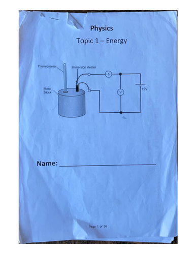 Topic 1 – Energy Physics AQA GCSE | Teaching Resources
