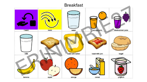 Breakfast Communication Aid/Board