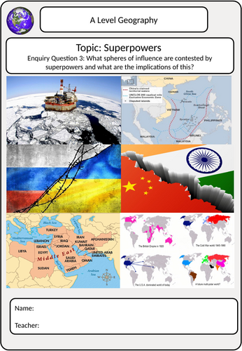 Geography Superpowers Enquiry Question 3 booklet