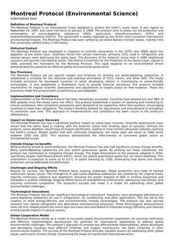 Montreal Protocol (Environmental Science) | Teaching Resources