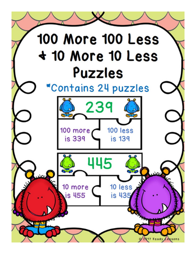 100 More 100 Less 10 More 10 Less