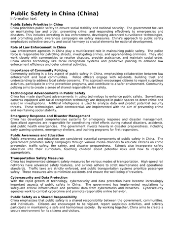 Public Safety in China (China) | Teaching Resources