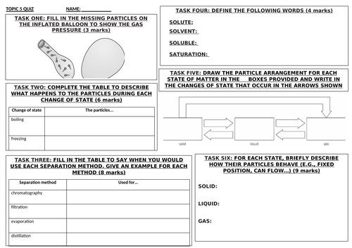 States of Matter and Separating Mixtures (Year 7) KS3 Activate ...