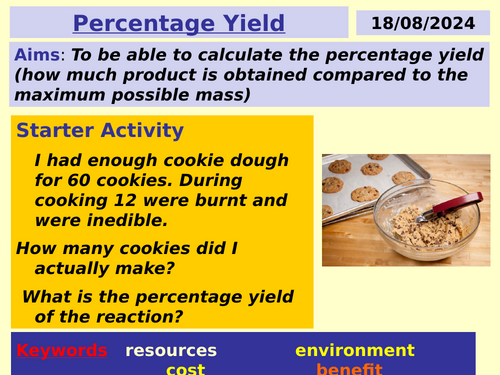 Percentage Yield KS4 ppt | Teaching Resources