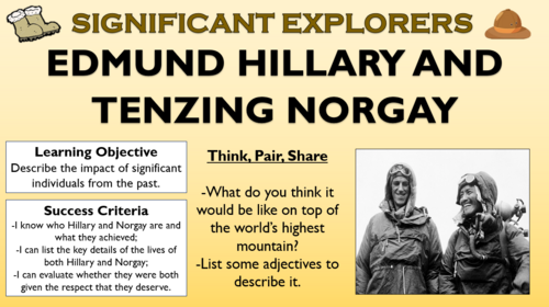 Significant Explorers - Edmund Hillary and Tenzing Norgay Lesson!