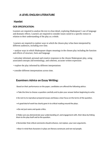 tips for writing an a level english literature essay