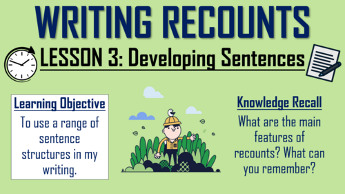 Recount of a Journey - Lesson 3 - Developing Sentences!