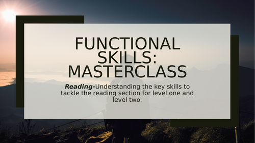 Functional Skills Reading Walkthrough P1