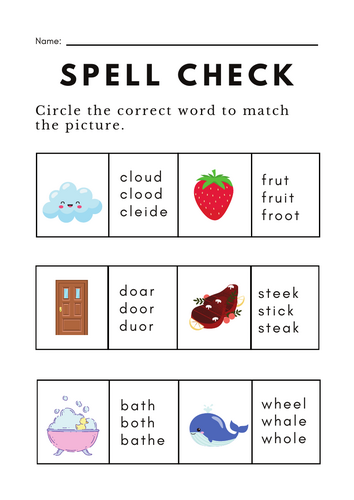 Spell Check Worksheet | Teaching Resources