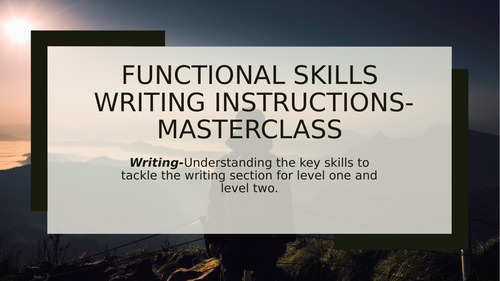 Functional Skills: Writing instructions L1 and L2