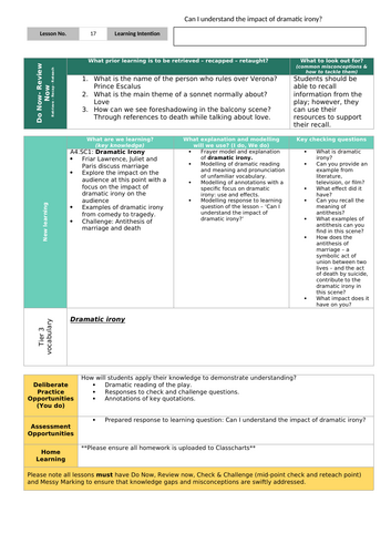Romeo and Juliet KS3 Scheme of Work | Teaching Resources