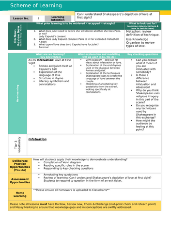 Romeo and Juliet KS3 Scheme of Work | Teaching Resources