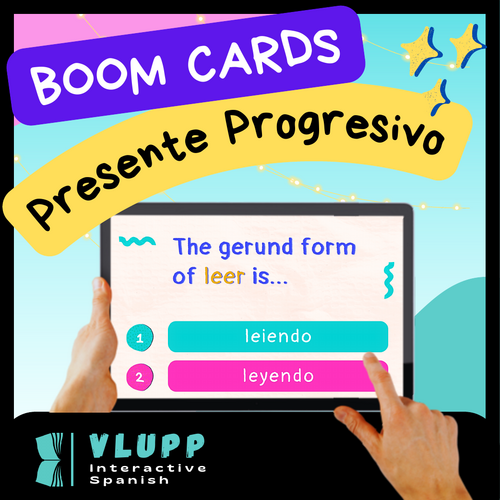 Spanish Present Progressive Interactive Activity Digital Task Boom